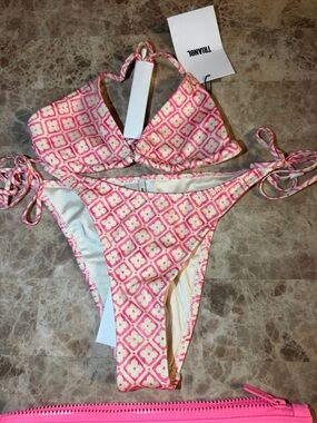triangl swimwear Kids Pink White Geometric Two-Piece Bikini